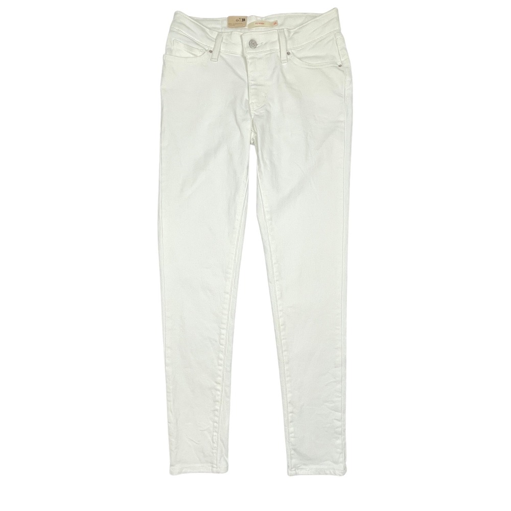 NWT Levi's 711 Skinny Jeans Womens 26 White Mid Rise Stretch Denim Pants Resort